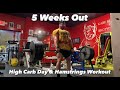 5 Weeks Out! High Carb Day | Deadlifts on Hamstring Day