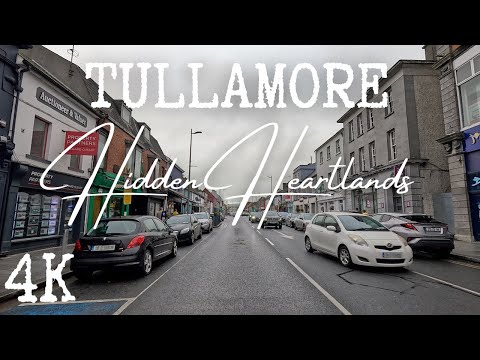 Circling Tullamore on a damp & busy Sunday,  Town Tour, 2024 [4k ASMR]