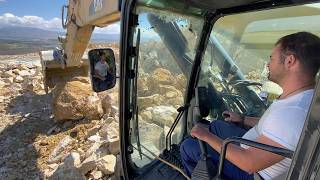 Cat 390D Excavator Loading Blasted Rocks On Cat 775E Dumper & Trucks - Pyramis Ate