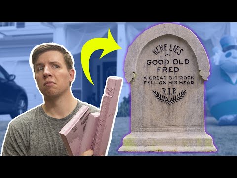 Making Haunted Mansion Tombstones from Insulation Foam