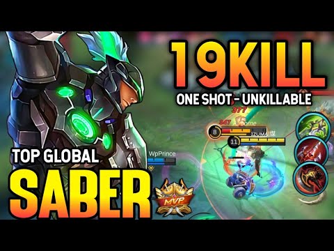 19KILL! SABER BEST BUILD 2021 | TOP GLOBAL SABER GAMEPLAY | MOBILE LEGENDS✓