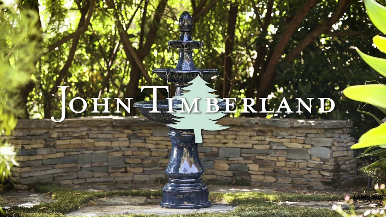 Video1 of John Timberland Three Tier 46" High Teal Blue Ceramic LED Fountain