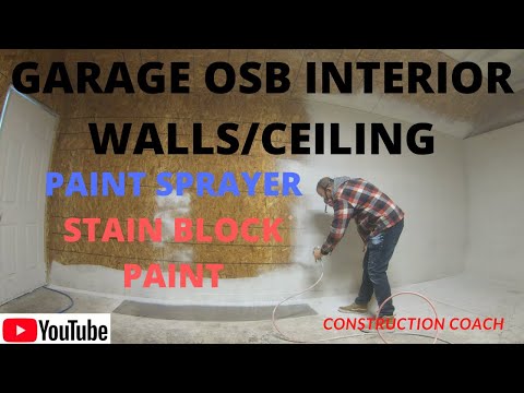 OSB Sheeting for walls and ceiling finished with Kilz stain block primer