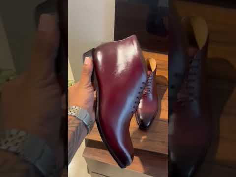 Men's patent leather black mule shoes