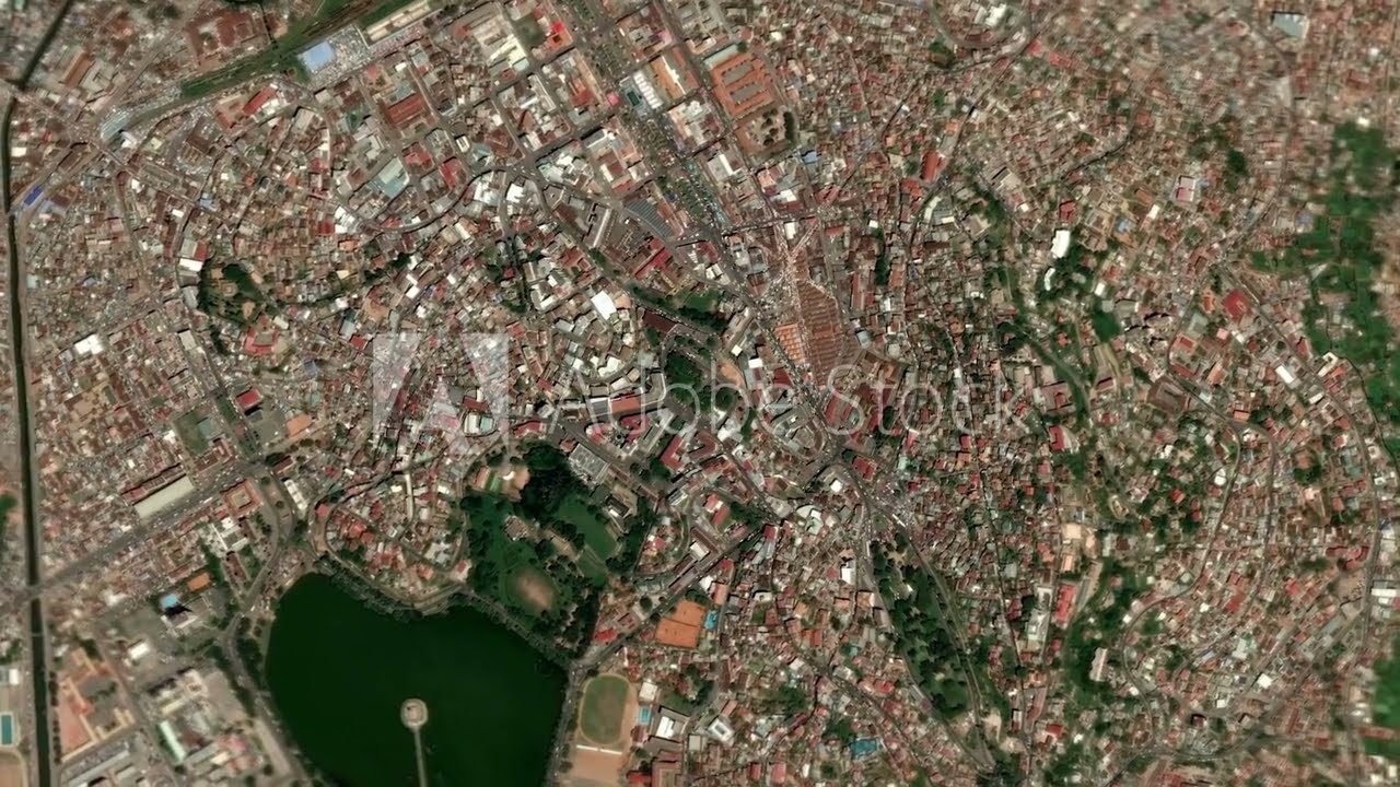 Earth zoom in from outer space to city. Zooming on Madagascar, Antananarivo