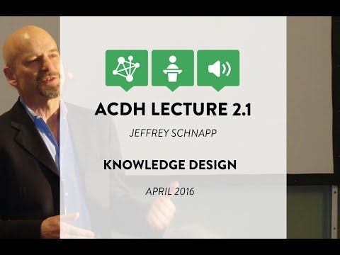 ACDH Lecture 2.1 – Jeffrey Schnapp – Knowledge Design