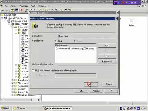 Restoring DBs in SQL