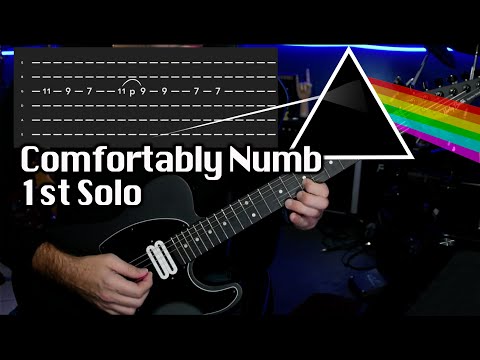 Pink Floyd - Comfortably Numb Beginner Guitar lesson 1st solo with Tabs