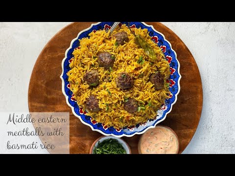 middle eastern meatballs with basmati rice