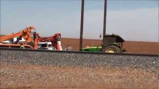 preview picture of video 'Farm Tractor/Train Wreck near Sudan on April 8, 2013.'