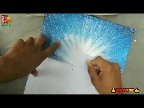 Beautiful Moonlight scenery drawing with Oil Pastels - step by step / EVER ART MOONLIGHT DRAWING