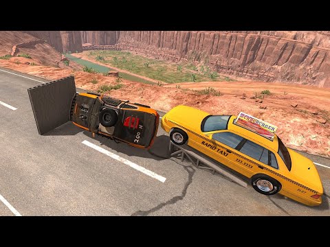 High Speed Flip Ramp Jumps Through Brick Wall Crashes - BeamNG.drive Cars Vs Brick Wall (Crash Test)