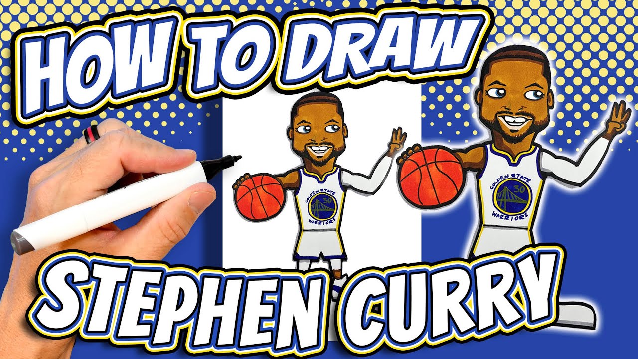 How to Draw Stephen Curry for Kids - Golden State Warriors NBA Basketball