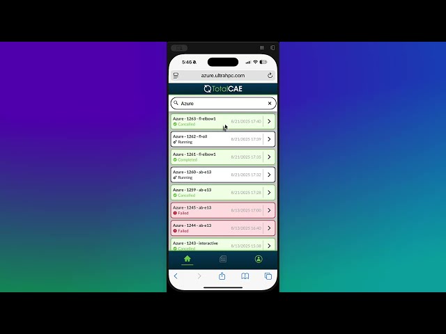 TotalCAE HPCGo Demo – Monitor Jobs on the Go