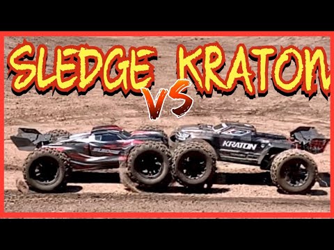 Traxxas Sledge VS Arrma Kraton EXB RTR On the TRACK!!