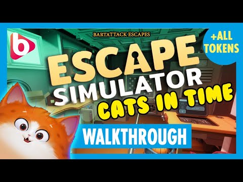 ESCAPE SIMULATOR: Cats in Time | full walkthrough + all  8 tokens | New special time travel room