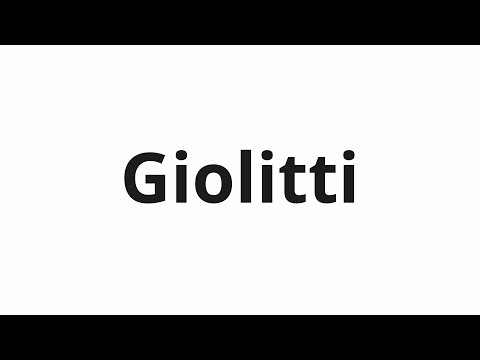 How to pronounce Giolitti