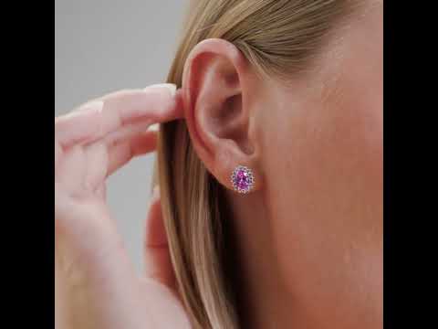 Elegantní stříbrné náušnice Fancy Vibrant Pink FVP14