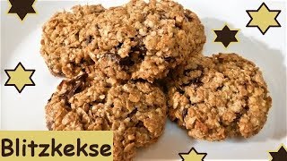 Blitzkekse: Haferflockenkekse mit Schoki, ohne Mehl und Zucker!