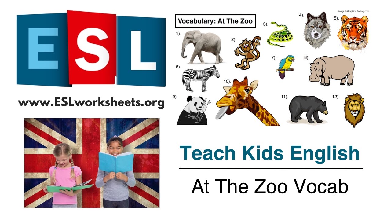 ESL Animals Worksheet (At The Zoo Vocabulary)