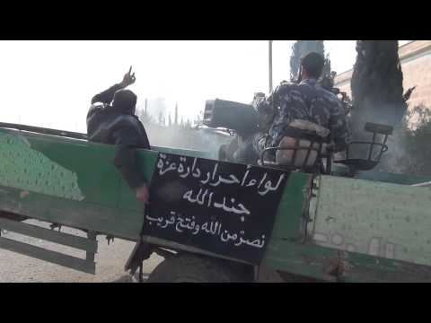 استهداف تحصينات قوات النظام في خان العسل بواسطة رشاش 23 من قبل لواء أحرار دارة عزة