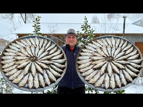 Cold Snowy Winter Day | Whole Fried Delicious Fishes | Quick and Easy Fish Recipe