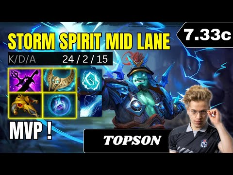 PATCH 7.33c - TOPSON GOD Storm Spirit Mid Lane Gameplay - Dota 2 Full Match Gameplay