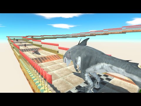 King Shark Death Run in Animal Revolt Battle Simulator!!