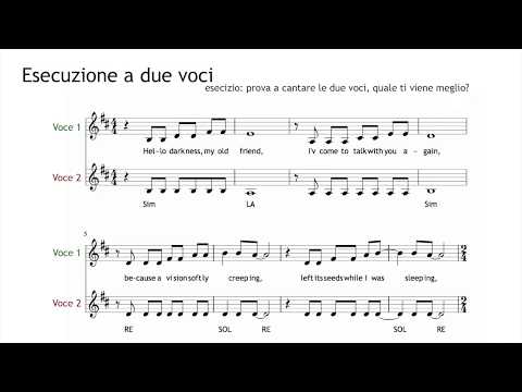 Cantare a due voci "Sound of silence"