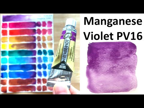 Manganese Violet Watercolor Mixes - PV16 Rembrandt
