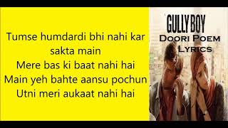 Doori Poem Lyrics | Ranveer Singh Gully Boy |