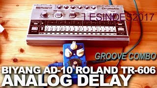 Video thumbnail for ROLAND TR-606 + ANALOG DELAY BIYANG BABY BOOM AD-10 Time Machine by LESINDES