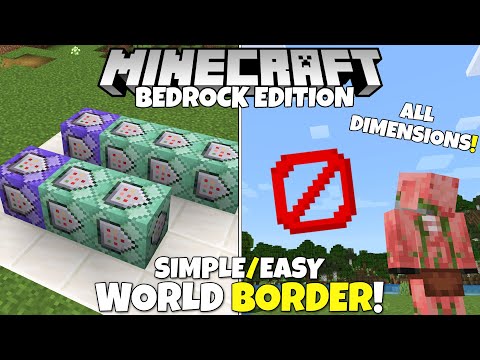 How To Make a Simple WORLD BORDER in Minecraft Bedrock! Works in all Dimensions! MCPE Xbox PC Switch