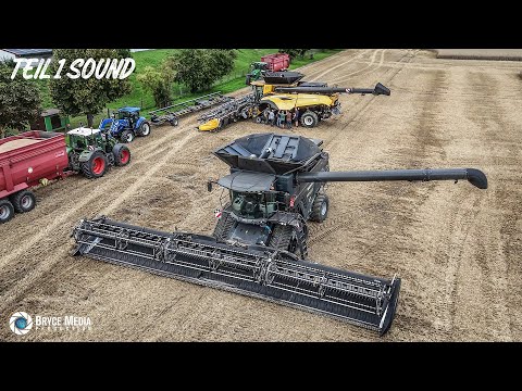 Fendt Ideal 10T & New Holland CR11 - MacDon FD2 15,20m & 14,20m - Ankunft des CR11 am Feld / TEIL1