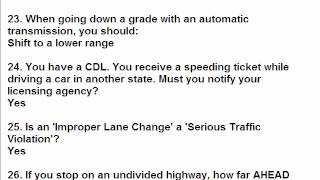 CDL General Knowledge Additional 150 Q & A 1 to 50