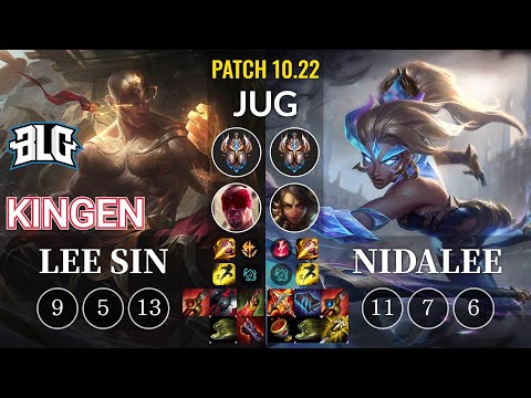 BLG Kingen Lee Sin vs Nidalee Jungle - KR Patch 10.22