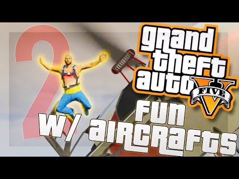 GTA 5 Funny Moments: Aircraft Edition Part 2 - Flight School, Fight, Cargobob Tank