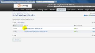 Add hosted applications like WordPress using the myhosting.com Applica