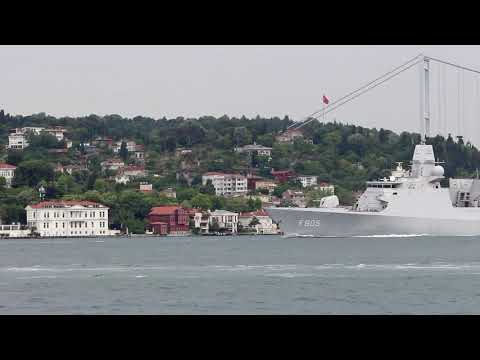 De Zeven Provincien Class air-defence frigate HNLMS Evertsen transited Bosphorus