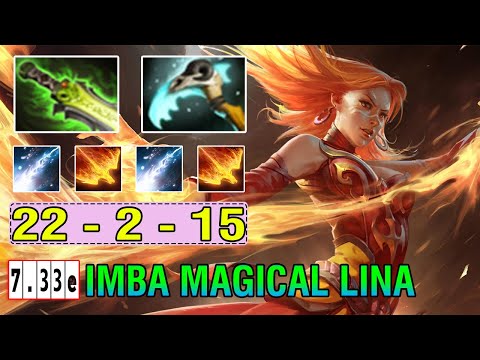 Imba Magical [Lina] Midlane vs Necrophos One Shot Kill Ethereal Blade + Hex Broken DMG 7.33E