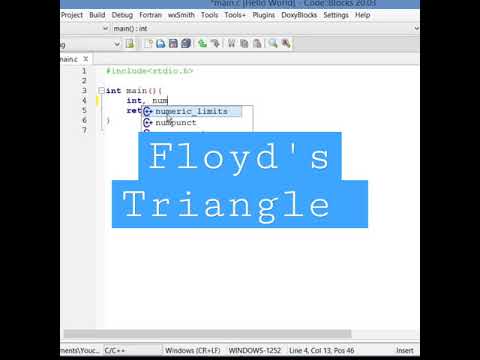 Floyd's Triangle in C #shorts