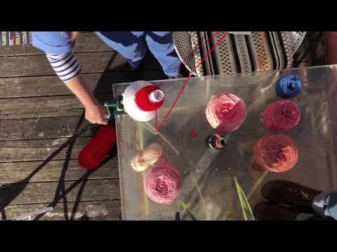 trish andersen studio cocacola tuft yarn