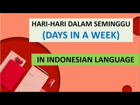[VOCABULARY] Learn Days in a Week in Indonesian Language