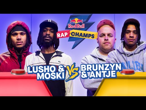 "Als zij zo moeten winnen, no spang" | Lusho &  Moski vs Brunzyn & Antje  | Red Bull Rap Champs