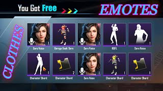 How to get free emotes and clothes Sara character Pubg Mobile
