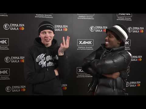 SHRTY Ja jami Faltin  Xamkin haastattelussa Emma Gaalan ehdokastilaisuudessa 12.12.2023.