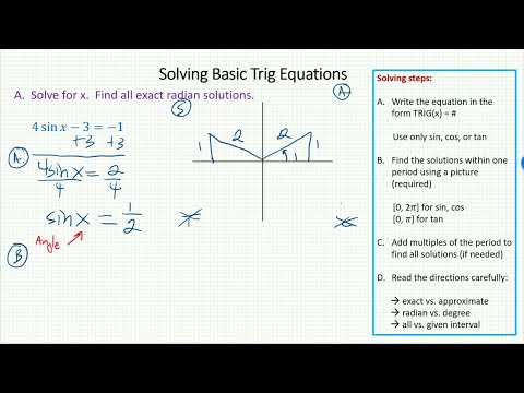 Math 373 7.3 part 1A video 1 solving basic trig equations part 1