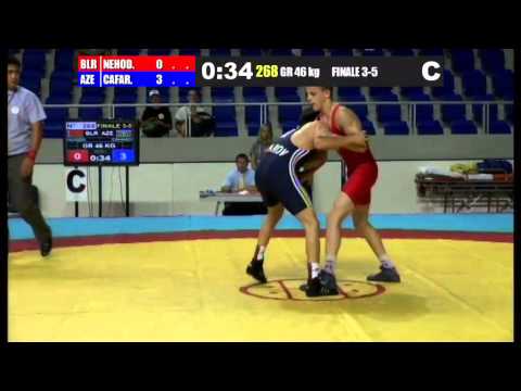 WORLD CHAMPIONSHIP WRESTLING CADET 2013 Finale 3-5 GR 46 Kg (BLR) M.NEHODA vs (AZE) K.CAFAROV