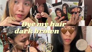 ย้อมผมสีนำ้ตาลเข้มGarnier3.0 แบบซอง Dyed my hair with Garnier3.0Dark brown🤎✨ สวยสุดๆกับทรงฮิเมะคัท