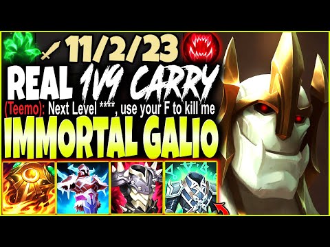 A REAL 1V9 CARRY by Immortal GALIO Season 12 Build ~ Most DAMAGE BY FAR 🔥 LoL Top Galio s12 Gameplay